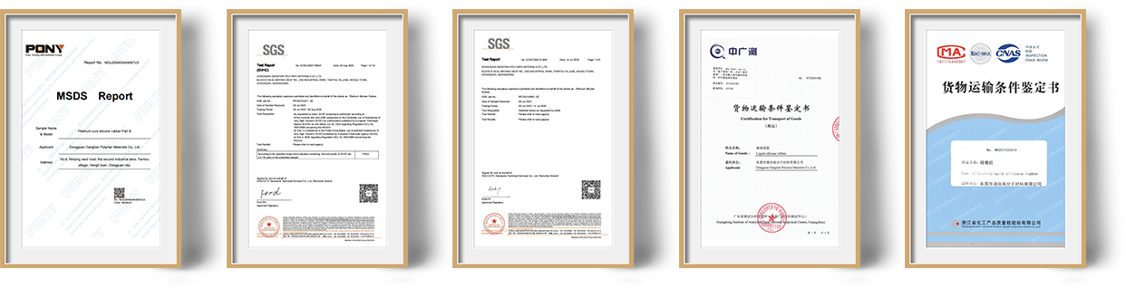Conformiteitscertificaten voor siliconenproducten met hoge consistentie