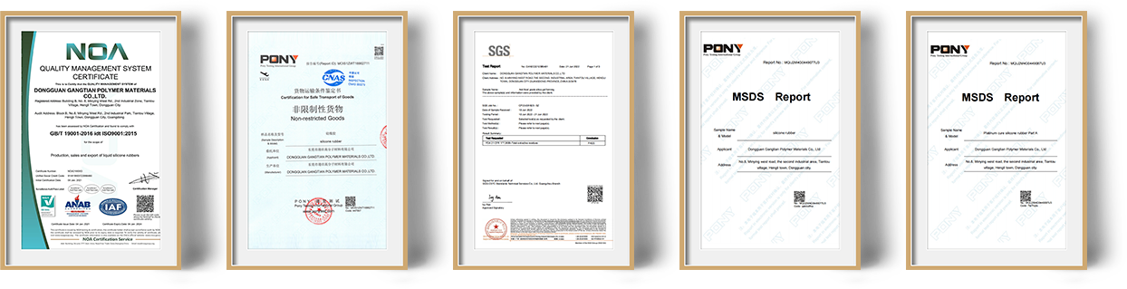Certificeringsverzameling voor vloeibare siliconenrubbermaterialen